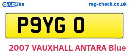 P9YGO are the vehicle registration plates.