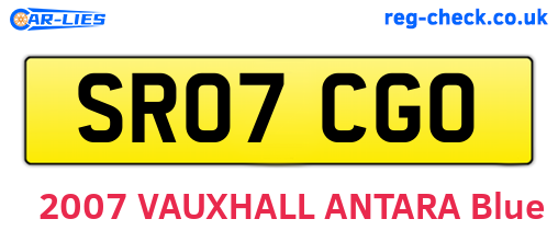 SR07CGO are the vehicle registration plates.