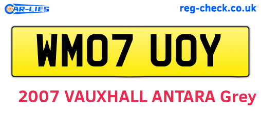WM07UOY are the vehicle registration plates.