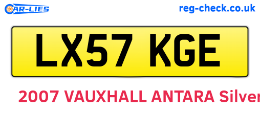 LX57KGE are the vehicle registration plates.