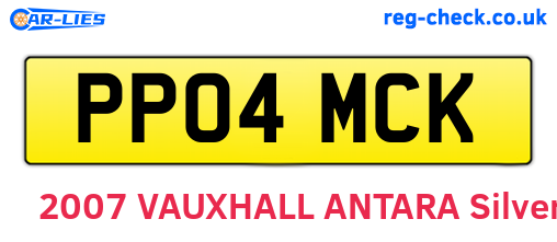 PP04MCK are the vehicle registration plates.