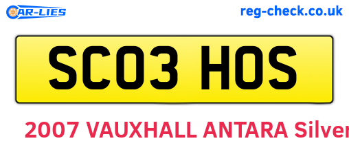 SC03HOS are the vehicle registration plates.