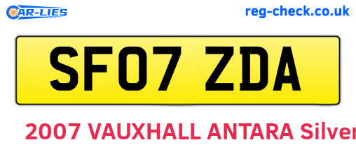 SF07ZDA are the vehicle registration plates.