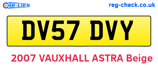 DV57DVY are the vehicle registration plates.