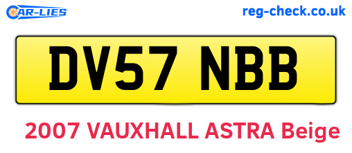DV57NBB are the vehicle registration plates.