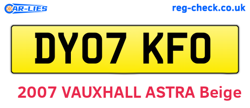 DY07KFO are the vehicle registration plates.