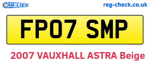 FP07SMP are the vehicle registration plates.