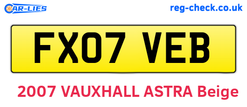 FX07VEB are the vehicle registration plates.