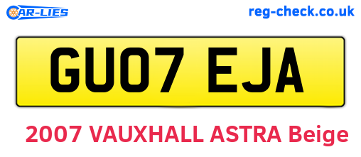 GU07EJA are the vehicle registration plates.
