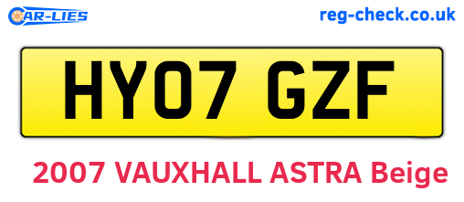 HY07GZF are the vehicle registration plates.