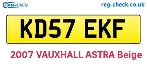 KD57EKF are the vehicle registration plates.