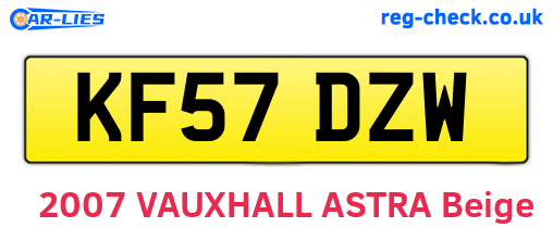 KF57DZW are the vehicle registration plates.