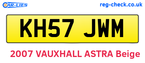 KH57JWM are the vehicle registration plates.