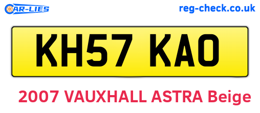 KH57KAO are the vehicle registration plates.