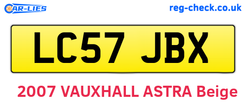 LC57JBX are the vehicle registration plates.