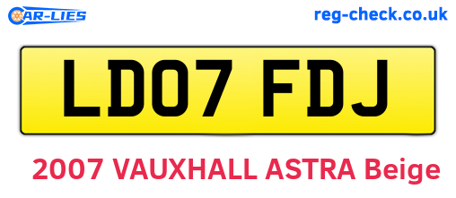 LD07FDJ are the vehicle registration plates.