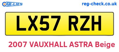 LX57RZH are the vehicle registration plates.