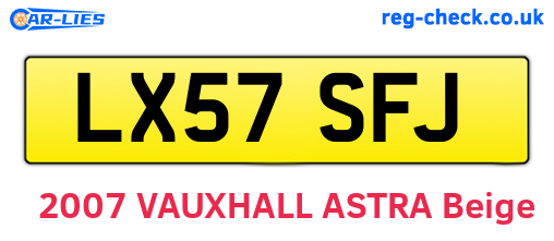 LX57SFJ are the vehicle registration plates.