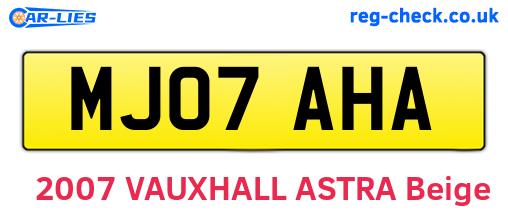 MJ07AHA are the vehicle registration plates.