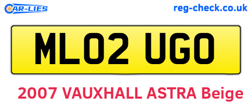 ML02UGO are the vehicle registration plates.