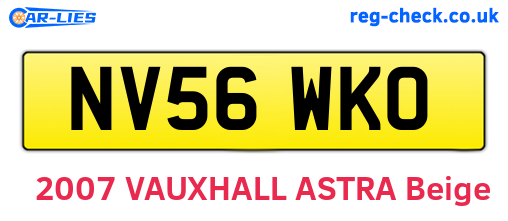 NV56WKO are the vehicle registration plates.