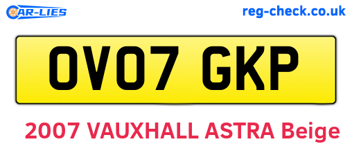 OV07GKP are the vehicle registration plates.
