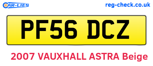 PF56DCZ are the vehicle registration plates.