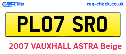 PL07SRO are the vehicle registration plates.