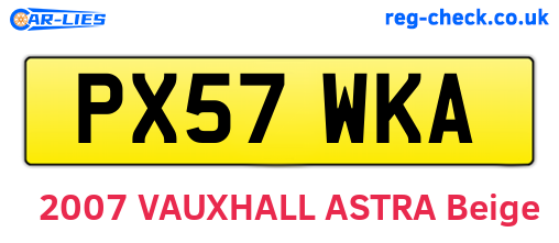 PX57WKA are the vehicle registration plates.