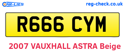R666CYM are the vehicle registration plates.