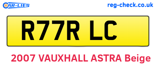 R77RLC are the vehicle registration plates.
