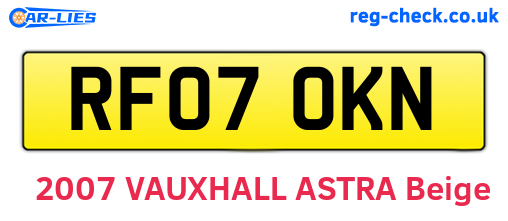 RF07OKN are the vehicle registration plates.