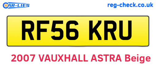 RF56KRU are the vehicle registration plates.