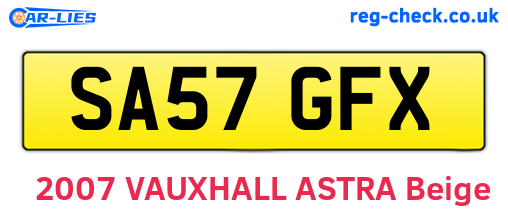 SA57GFX are the vehicle registration plates.