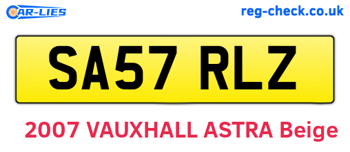 SA57RLZ are the vehicle registration plates.