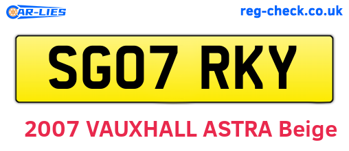 SG07RKY are the vehicle registration plates.