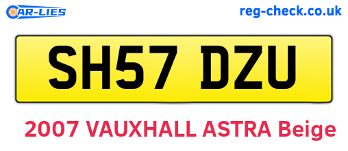 SH57DZU are the vehicle registration plates.