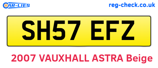 SH57EFZ are the vehicle registration plates.