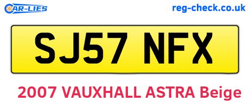 SJ57NFX are the vehicle registration plates.