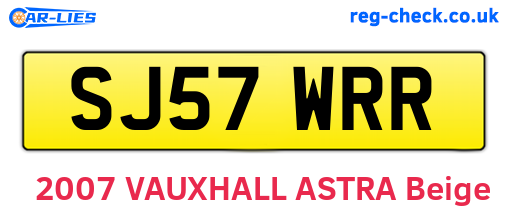 SJ57WRR are the vehicle registration plates.