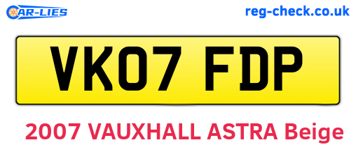 VK07FDP are the vehicle registration plates.