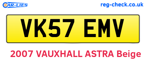 VK57EMV are the vehicle registration plates.