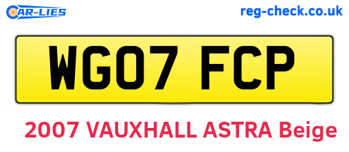 WG07FCP are the vehicle registration plates.
