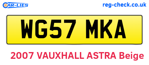 WG57MKA are the vehicle registration plates.