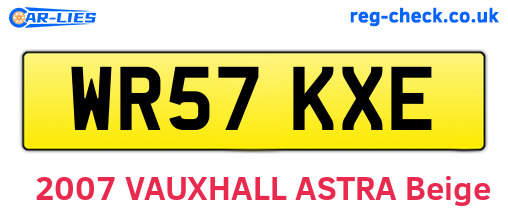 WR57KXE are the vehicle registration plates.