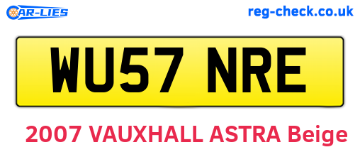 WU57NRE are the vehicle registration plates.