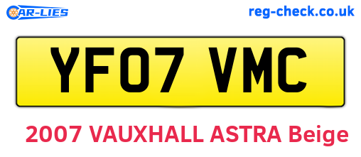 YF07VMC are the vehicle registration plates.