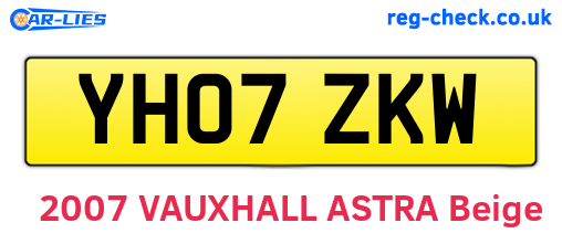 YH07ZKW are the vehicle registration plates.