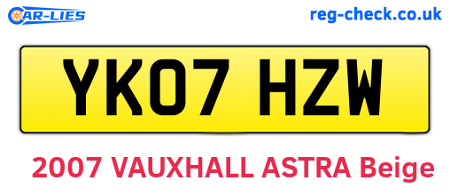 YK07HZW are the vehicle registration plates.