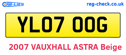 YL07OOG are the vehicle registration plates.
